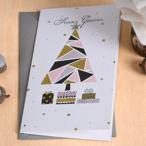 Season's Greetings Christmas tree greeting cards
